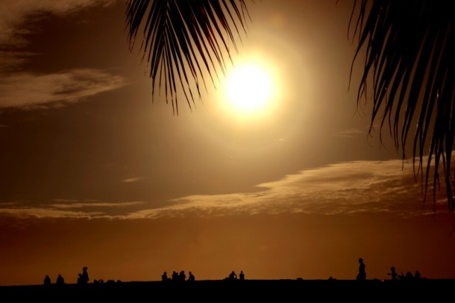 Un coucher de soleil à la Réunion